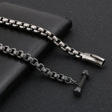 8mm Wide Stainless Steel Men Bracelet with O-shaped Buckle Link