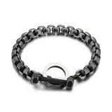 8mm Wide Stainless Steel Men Bracelet with O-shaped Buckle Link