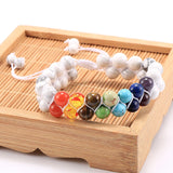 8mm Chakras Bracelet Healing Balance Beads 2 Layers Reiki Prayer Yoga Bangle