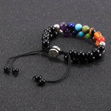 8mm Chakras Bracelet Healing Balance Beads 2 Layers Reiki Prayer Yoga Bangle