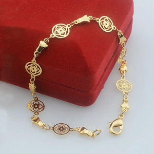 8mm Yellow Plant Link Chains Bracelet