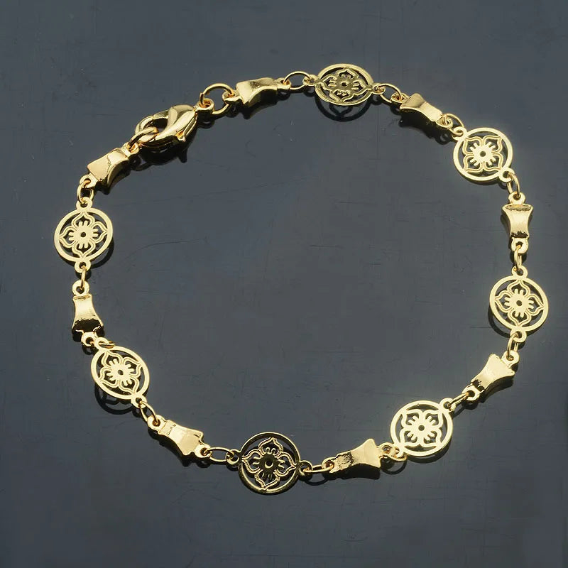 8mm Yellow Plant Link Chains Bracelet