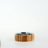 8mm Wood Ring Tungsten Carbide Wedding Band Size 8-13