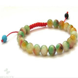 8mm Flower Jade Beads Braided Rope Adjustable Bracelet