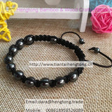 Hematite Bead Rosary Bracelet, Catholic Rope Bracelet