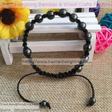 Hematite Bead Rosary Bracelet, Catholic Rope Bracelet