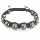 Hematite Bead Rosary Bracelet, Catholic Rope Bracelet
