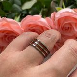8mm Koa Wood Inlay Tungsten Rings Wedding Bands Polished Comfort Fit