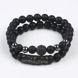 8mm Natural Stone Men's Bangle Bracelet