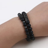 8mm Natural Stone Men's Bangle Bracelet