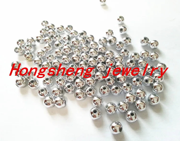 Chunky Beads Necklace Making 1000pcs 8mm Plating Silver