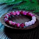 8mm Rose Red Agate Beads Japamala Necklace Meditation Yoga Therapy Set