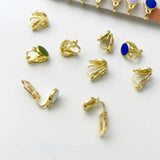 8mm Round Ear Clip DIY Earring Material - Multi-Color Selection