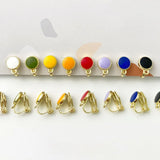 8mm Round Ear Clip DIY Earring Material - Multi-Color Selection