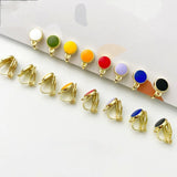 8mm Round Ear Clip DIY Earring Material - Multi-Color Selection