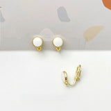 8mm Round Ear Clip DIY Earring Material - Multi-Color Selection