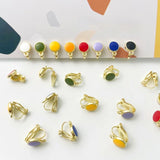 8mm Round Ear Clip DIY Earring Material - Multi-Color Selection