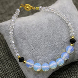 Opal Beads Glass Crystal Bracelet for Women