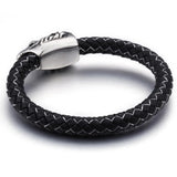 8mm Lion Clasp Braided Leather Bracelet Men Unisex