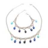 8mm Freshwater Pearl Bracelet Set Rice Oval Pearl Jewelry for Women