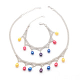 8mm Freshwater Pearl Bracelet Set Rice Oval Pearl Jewelry for Women