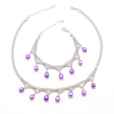 8mm Freshwater Pearl Bracelet Set Rice Oval Pearl Jewelry for Women