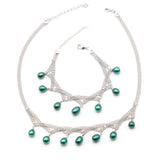 8mm Freshwater Pearl Bracelet Set Rice Oval Pearl Jewelry for Women