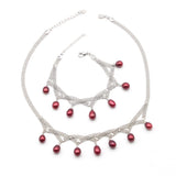 8mm Freshwater Pearl Bracelet Set Rice Oval Pearl Jewelry for Women