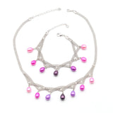 8mm Freshwater Pearl Bracelet Set Rice Oval Pearl Jewelry for Women