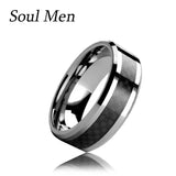 8mm Tungsten Carbon Fiber Wedding Band Anniversary Date Size 8-13