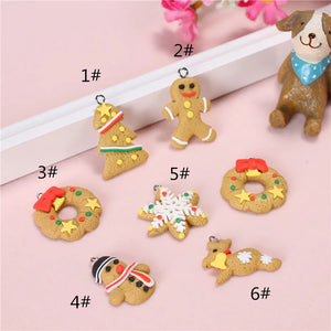 8pc Polymer Clay Merry Christmas Pendant for DIY Necklace