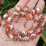 8pcs 10x14mm Red Agate Tibet Dzi Beads for DIY Jewelry