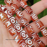 8pcs 10x14mm Red Agate Tibet Dzi Beads for DIY Jewelry
