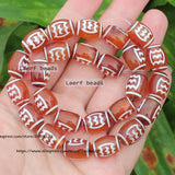 8pcs 10x14mm Red Agate Tibet Dzi Beads for DIY Jewelry