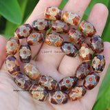 8pcs 10x14mm Natural Agate Ancient Huo Gong Tibet Dzi beads