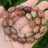 8pcs 10x14mm Natural Agate Ancient Huo Gong Tibet Dzi beads
