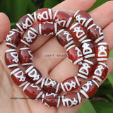 8pcs 10x14mm Red Agate Tibet Dzi Beads for DIY Jewelry Making