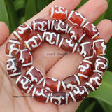 8pcs 10x14mm Red Agate Tibet Dzi Beads for DIY Jewelry Making