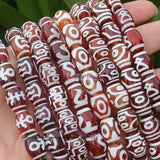 8pcs 10x14mm Red Agate Tibet Dzi Beads for DIY Jewelry Making