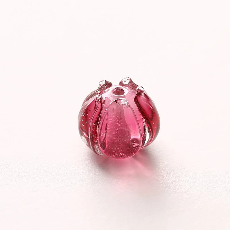 8pcs 12x10mm 3D Round Flower Shape Czech Glass Beads for DIY Jewelry Making