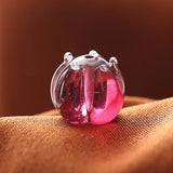 8pcs 12x10mm 3D Round Flower Shape Czech Glass Beads for DIY Jewelry Making
