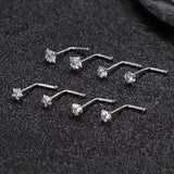 8pcs 20G 925 Sterling Silver Nose Rings & Studs with CZ Zircon