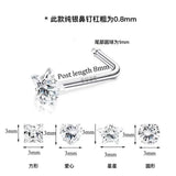 8pcs 20G 925 Sterling Silver Nose Rings & Studs with CZ Zircon