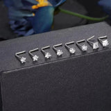 8pcs 20G 925 Sterling Silver Nose Rings & Studs with CZ Zircon