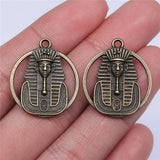 8pcs 23mm Pendant Egyptian Pharaoh Charm Double Sided