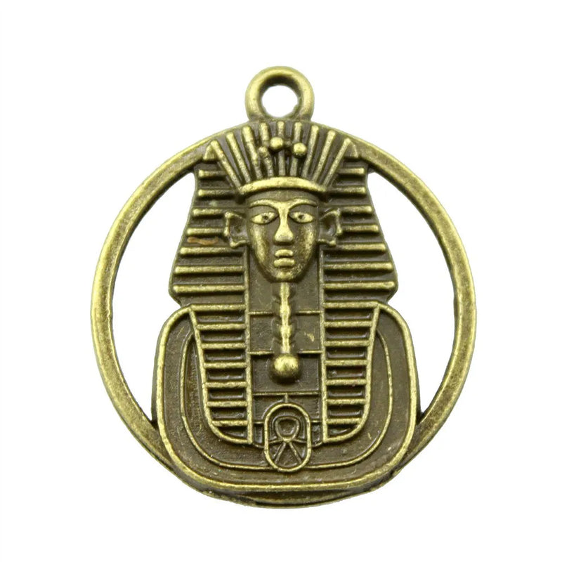 8pcs 23mm Pendant Egyptian Pharaoh Charm Double Sided