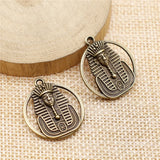 8pcs 23mm Pendant Egyptian Pharaoh Charm Double Sided