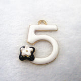 8pcs Flower Number Five 5 Enamel Charms for Jewelry Making