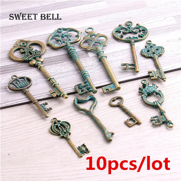 Metal Mix Green Bronze Charms for Jewelry Making D6404