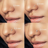 8pcs 925 Sterling Silver CZ Nose Rings 20G L Shape Women Nose Piercing Jewelry
